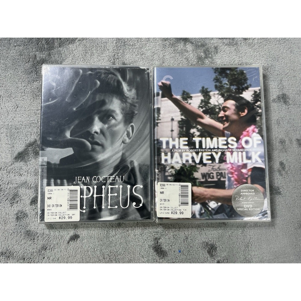 Lot Of 2 Criterion Collection DVD Bundle Orpheus Harvey Milk SEALED NEW